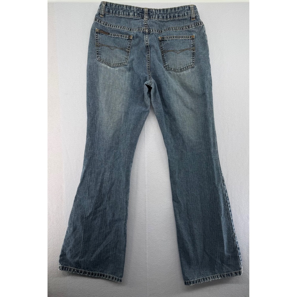 Vtg Y2K Jordache Lo-Rise Flare Jeans Womens Blue Denim Bootcut Diagonal Seam 28" - Picture 2 of 10